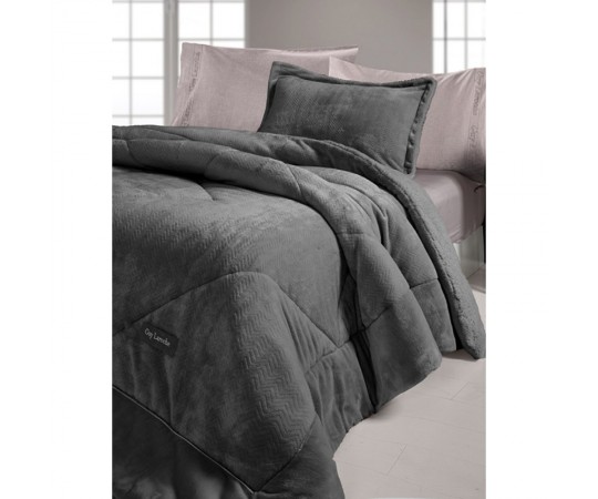 ΚΟΥΒΕΡΤΟΠΑΠΛΩΜΑ ΗΜΙΔΙΠΛΟ ΣΕ ΣΚΟΥΡΟ ΓΚΡΙ